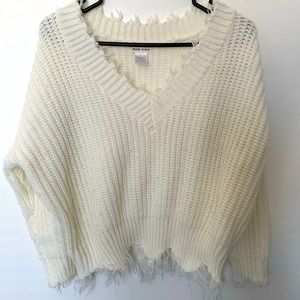 Main Strip Distressed Sweater Large